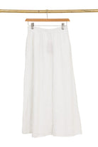 White linen skirt with white background