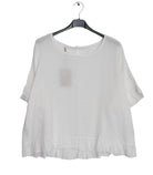 White ruffled blouse on a white background