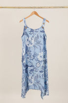 Linen sleeveless printed dress