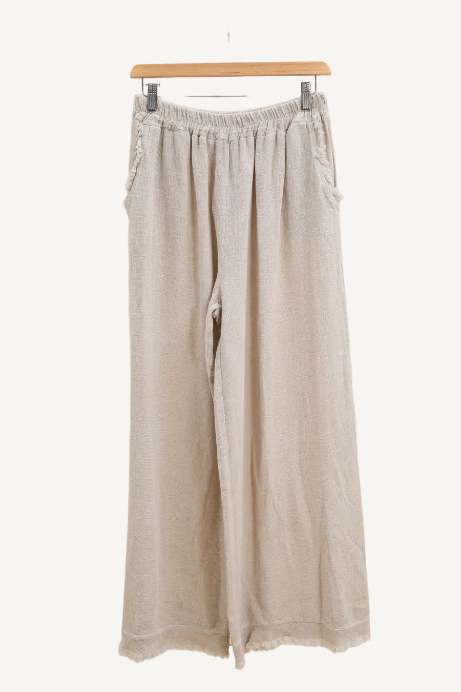 Beige wide-leg pants