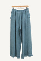 Blue wide leg trousers