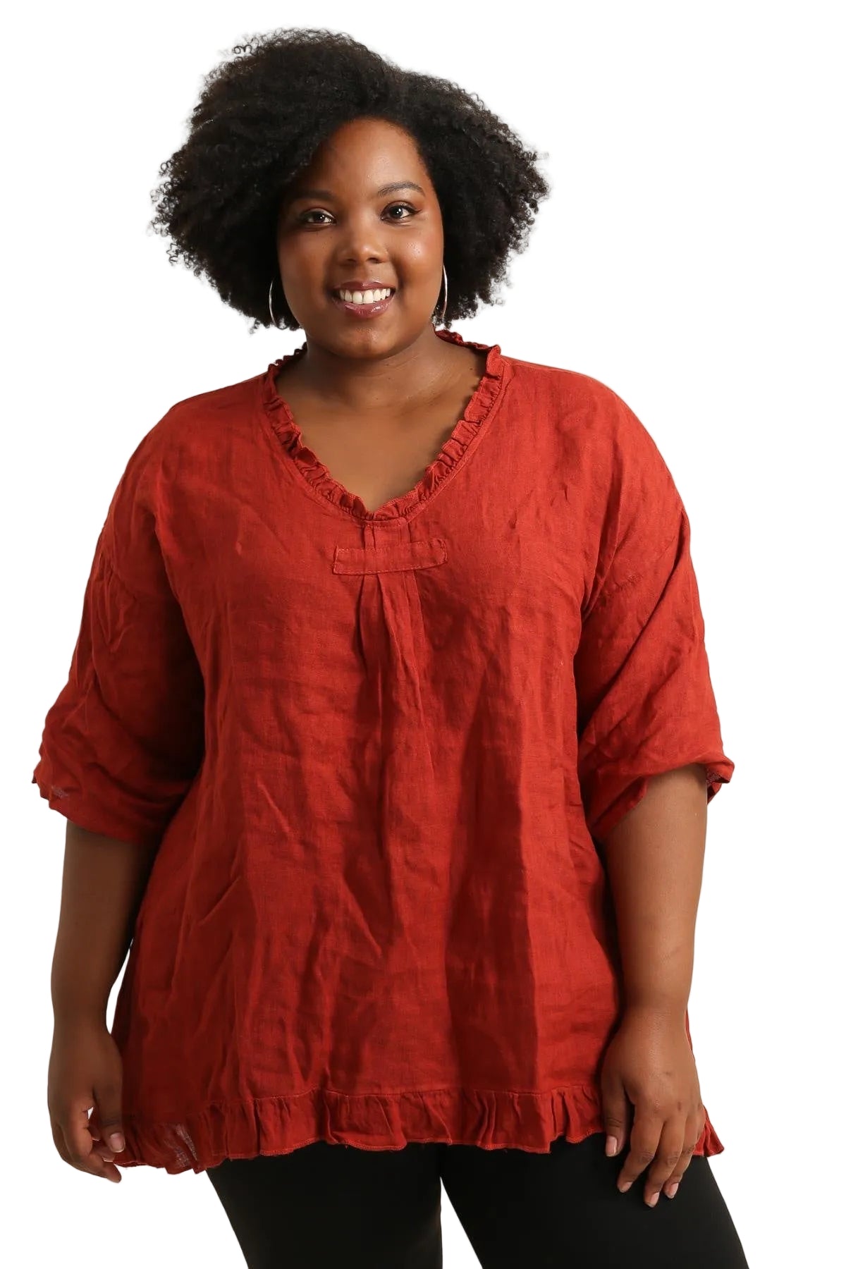 Rust coloured plus sized top