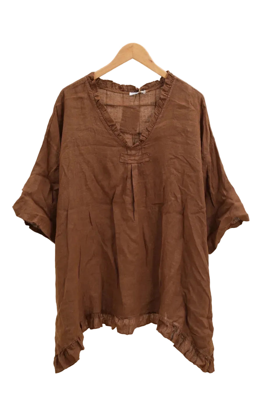 tobacco coloured linen tunic