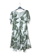 Khaki printed short sleeve dress