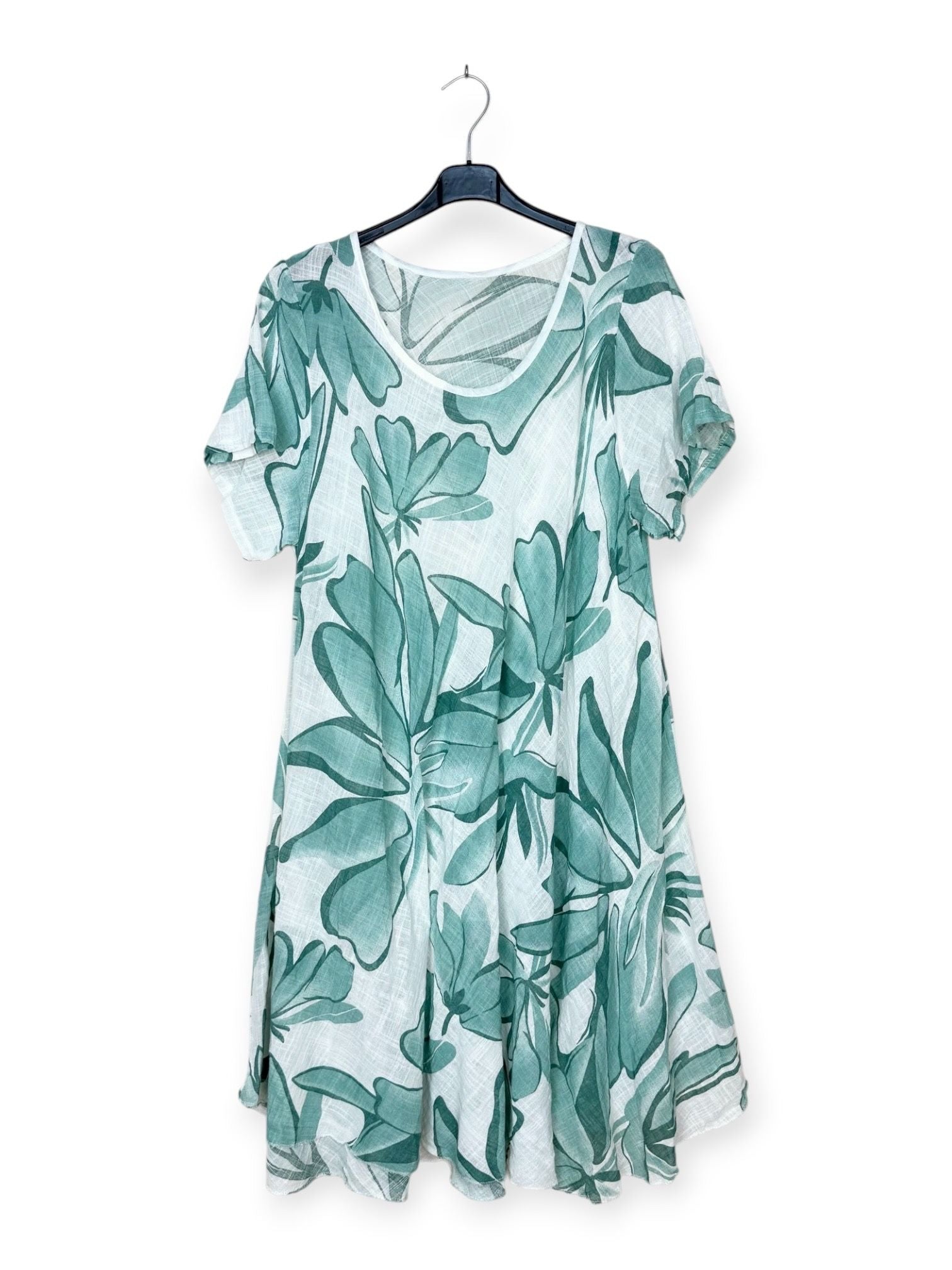 Vert d'eau printed short sleeve dress