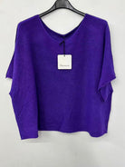 Purple round neck kimono sweater