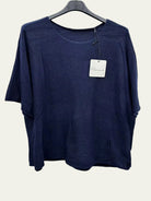 navy kimono round neck sweater