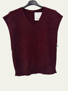 Burgundy v neck poncho sweater