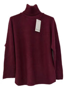 A burgundy knit turtleneck sweater 