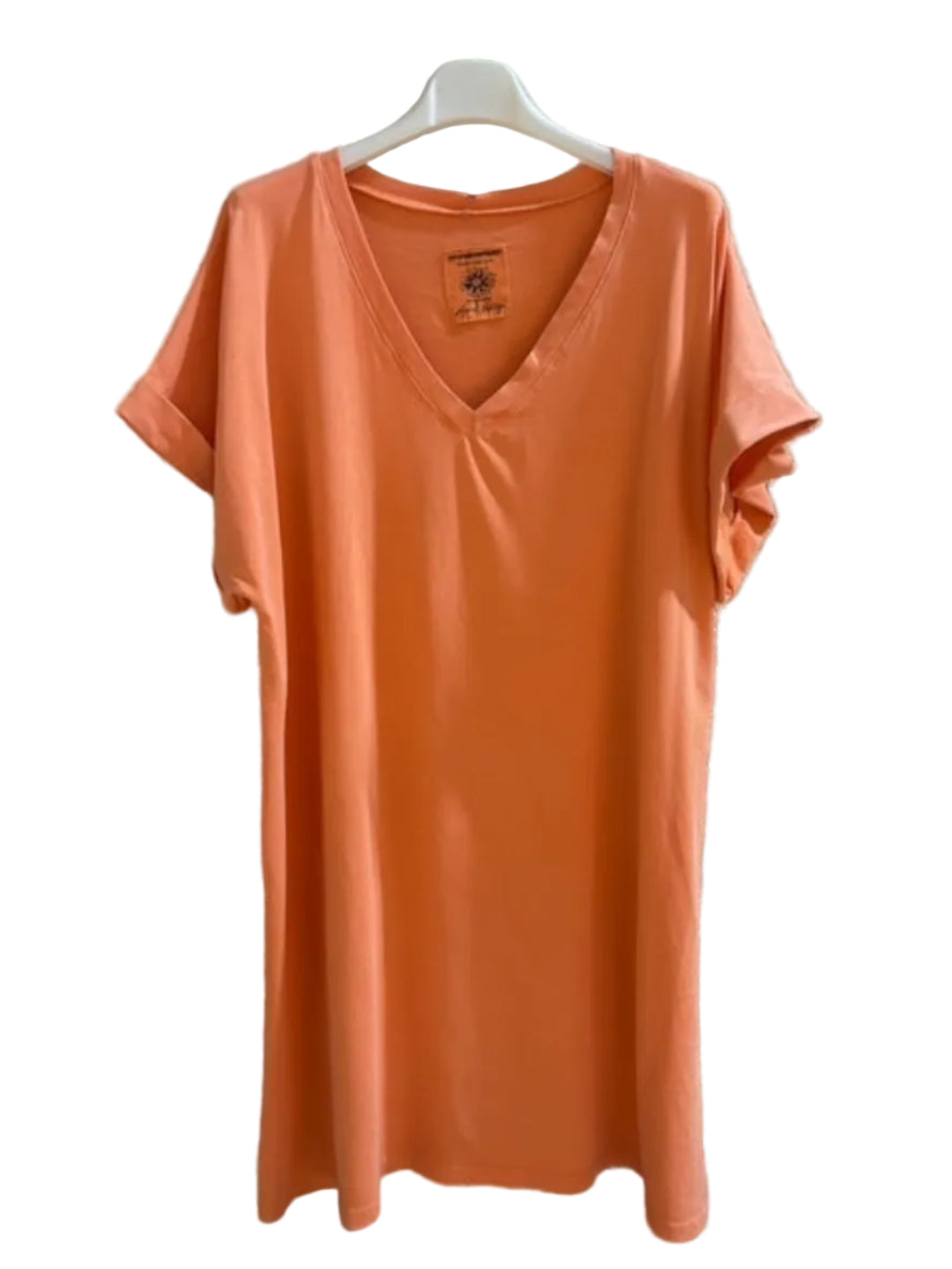 Orange dress on a hanger