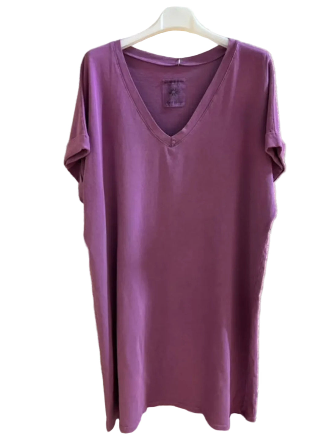 Purple dress on a hanger