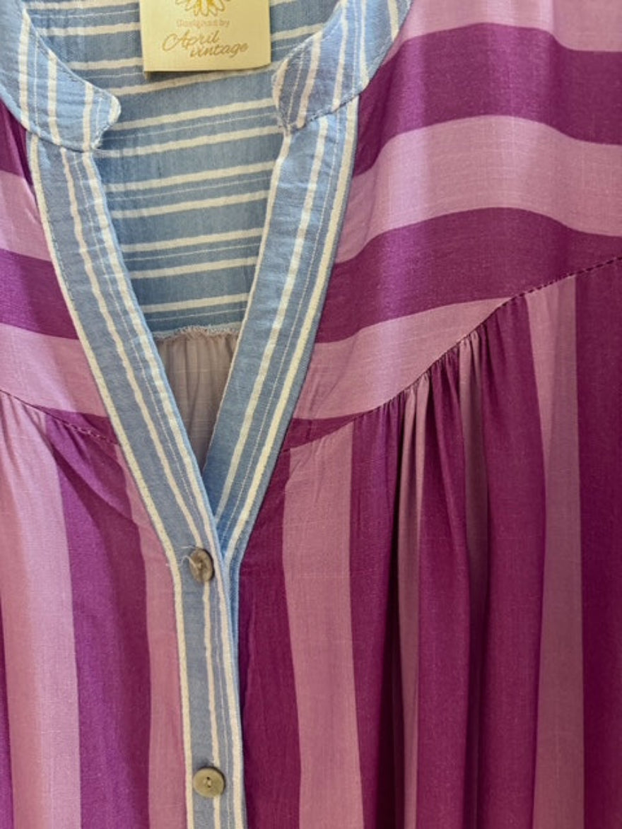 Close-up of a striped dress