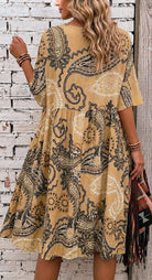 back of ochre plus size printed dress