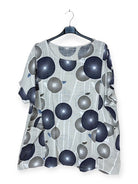 Beige printed cotton plus size top