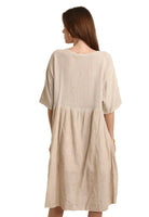 Beige dress from back
