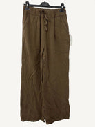 chocolate brown wide leg gauze cotton trousers