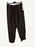chocolate cotton gauze trousers