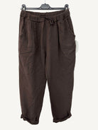 chocolate brown cotton gauze trousers