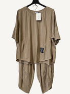 Beige top and pants set 