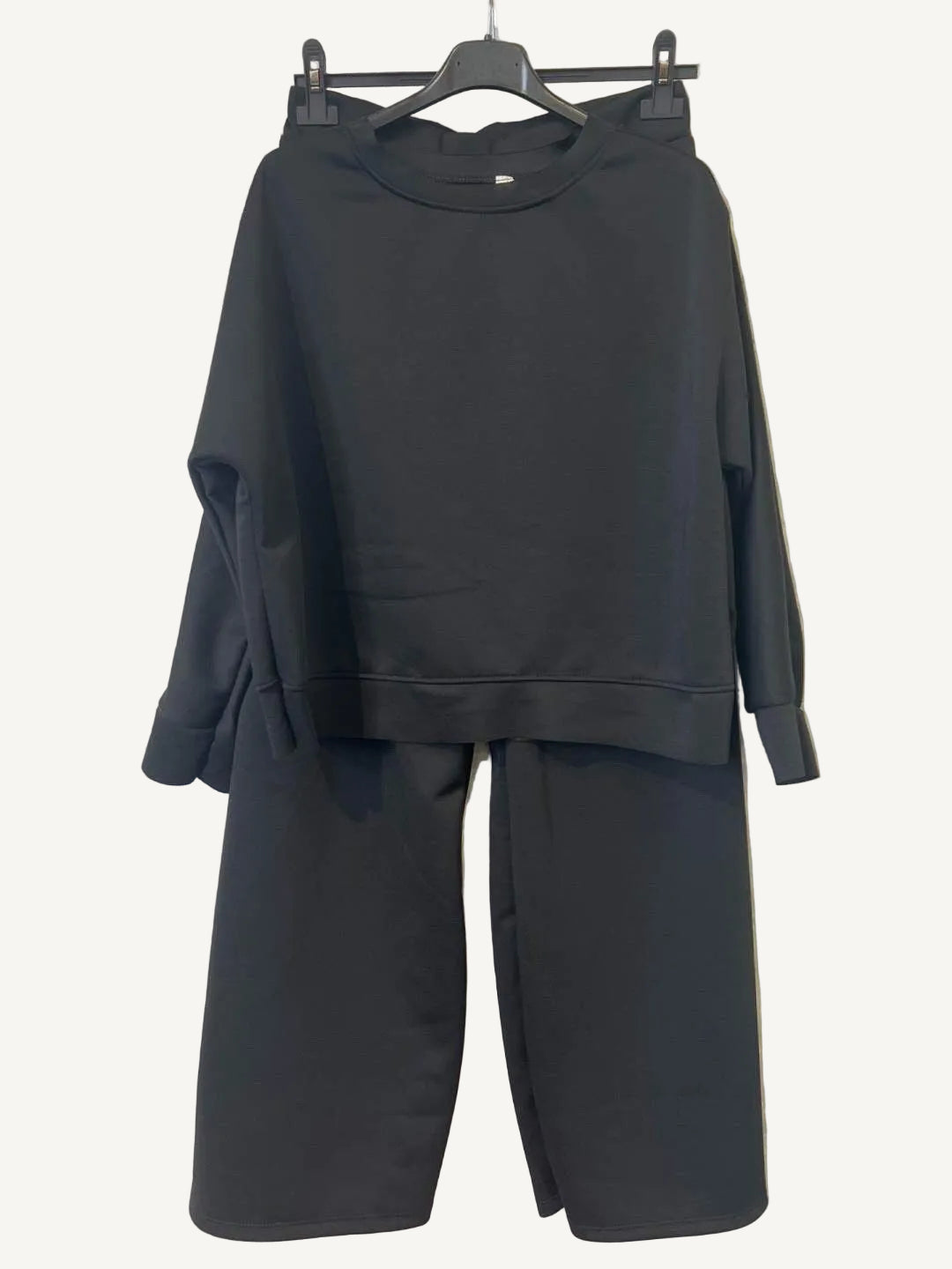 Black top and pants viscose polyester and elastane mix