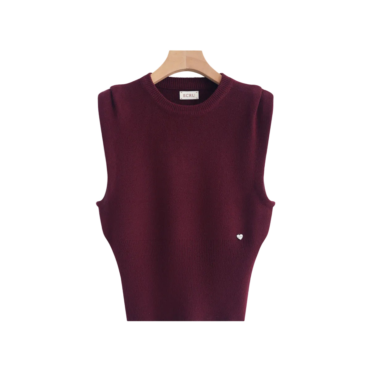 Burgundy sleeveless knit