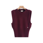 Burgundy sleeveless knit
