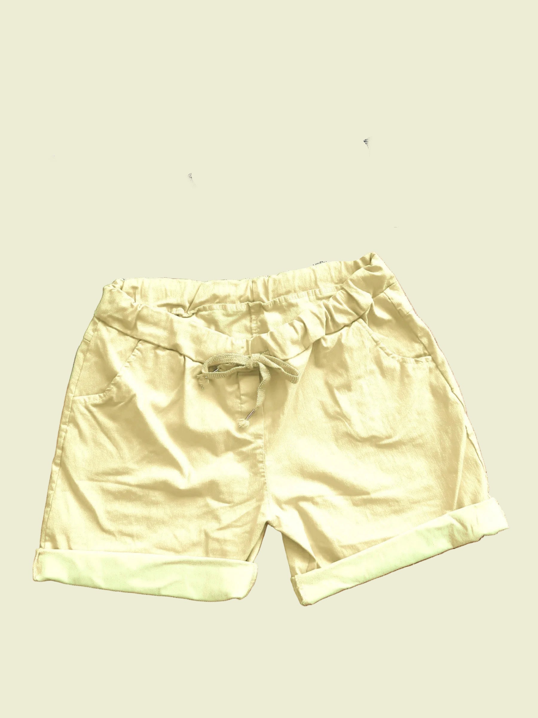 yellow plus size magic shorts
