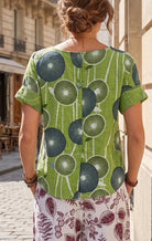 Green cotton printed top