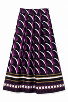 geometric print scuba crepe skirt in purple