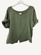 khaki cotton gauze top