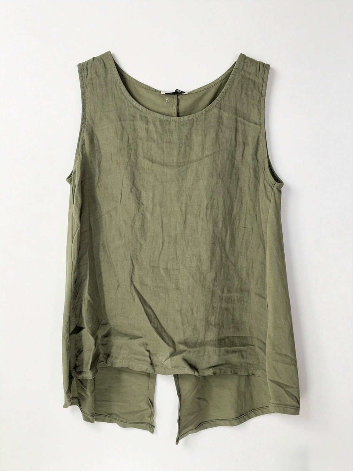 Green sleeveless top on a white background