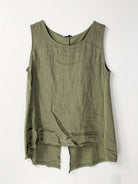 Green sleeveless top on a white background