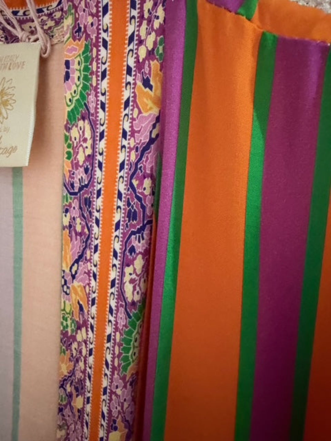 Colorful fabric of kimono close up 
