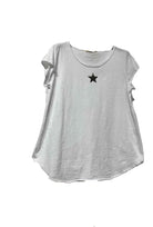 white star motif t shirt