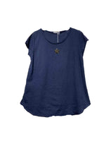 navy star motif t shirt