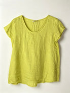 Lime green linen short sleeved top