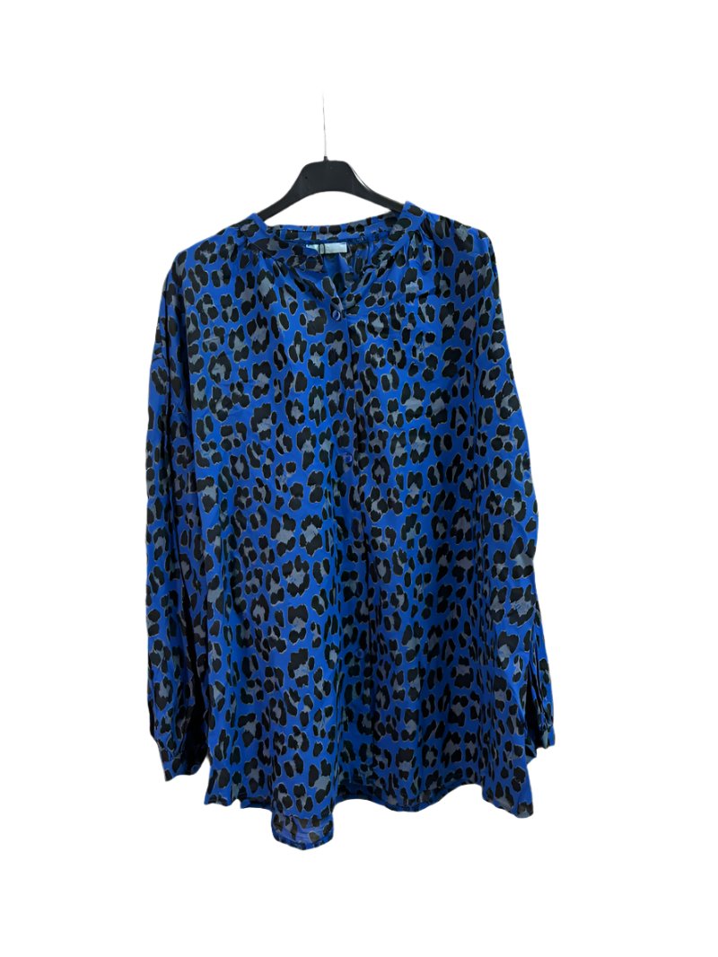 Leopard print shirt royal blue