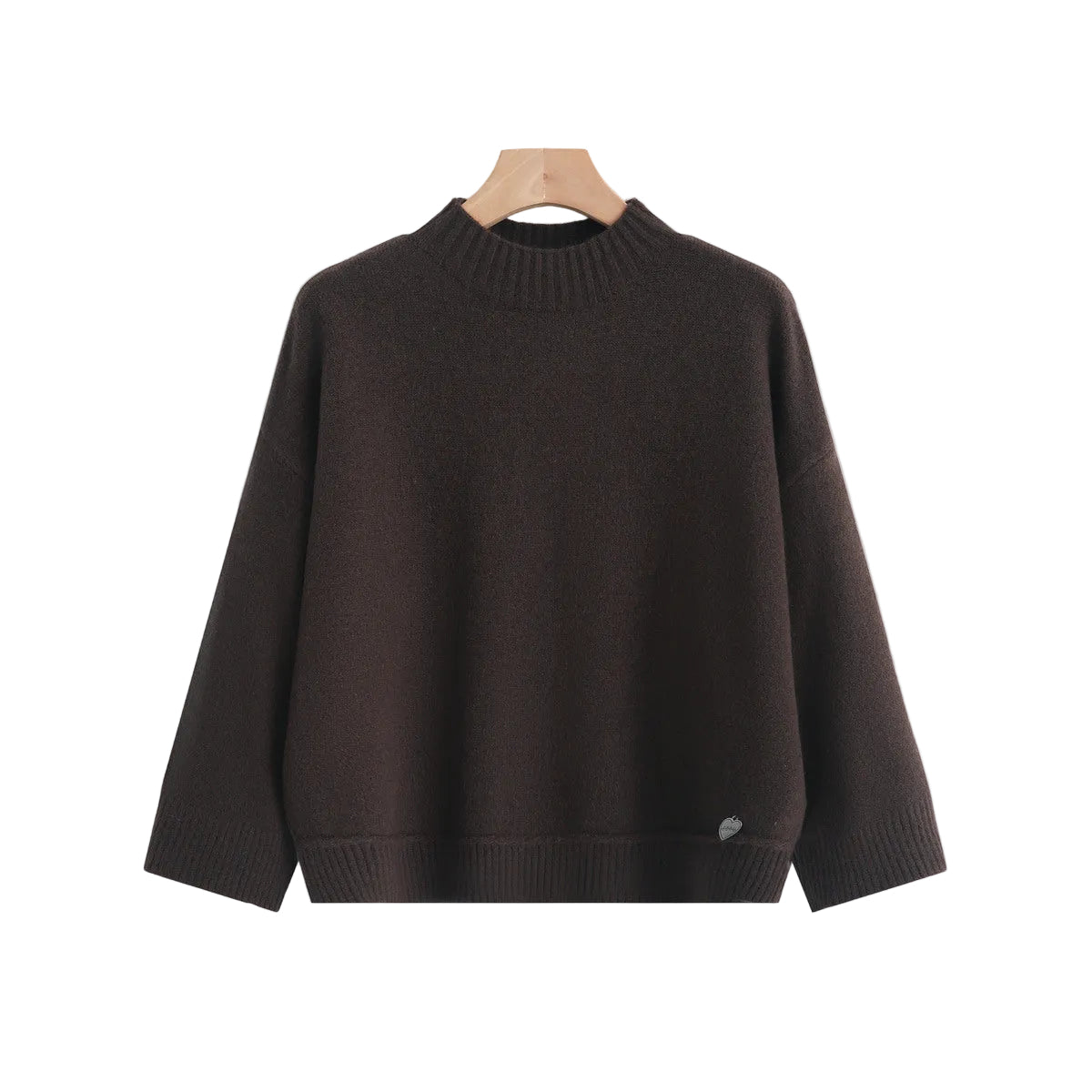 brown turtleneck sweater