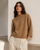 turtleneck sweater in caramel
