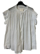 White grandad collar blouse