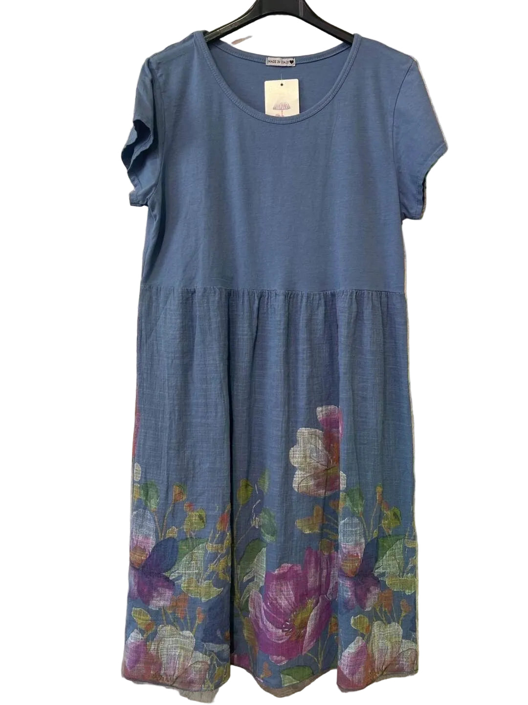 Blue jeans cotton and linen dress