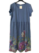 Blue jeans cotton and linen dress