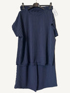 Navy striped two piece trouser set