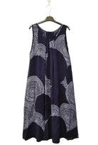navy sleeveless spiral print dress