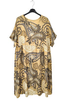 ochre printed short sleeve dress