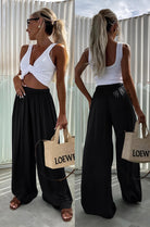 Black viscose trousers