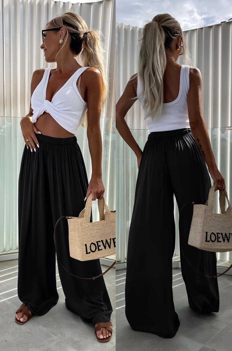 Black viscose trousers