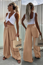 Camel viscose trousers