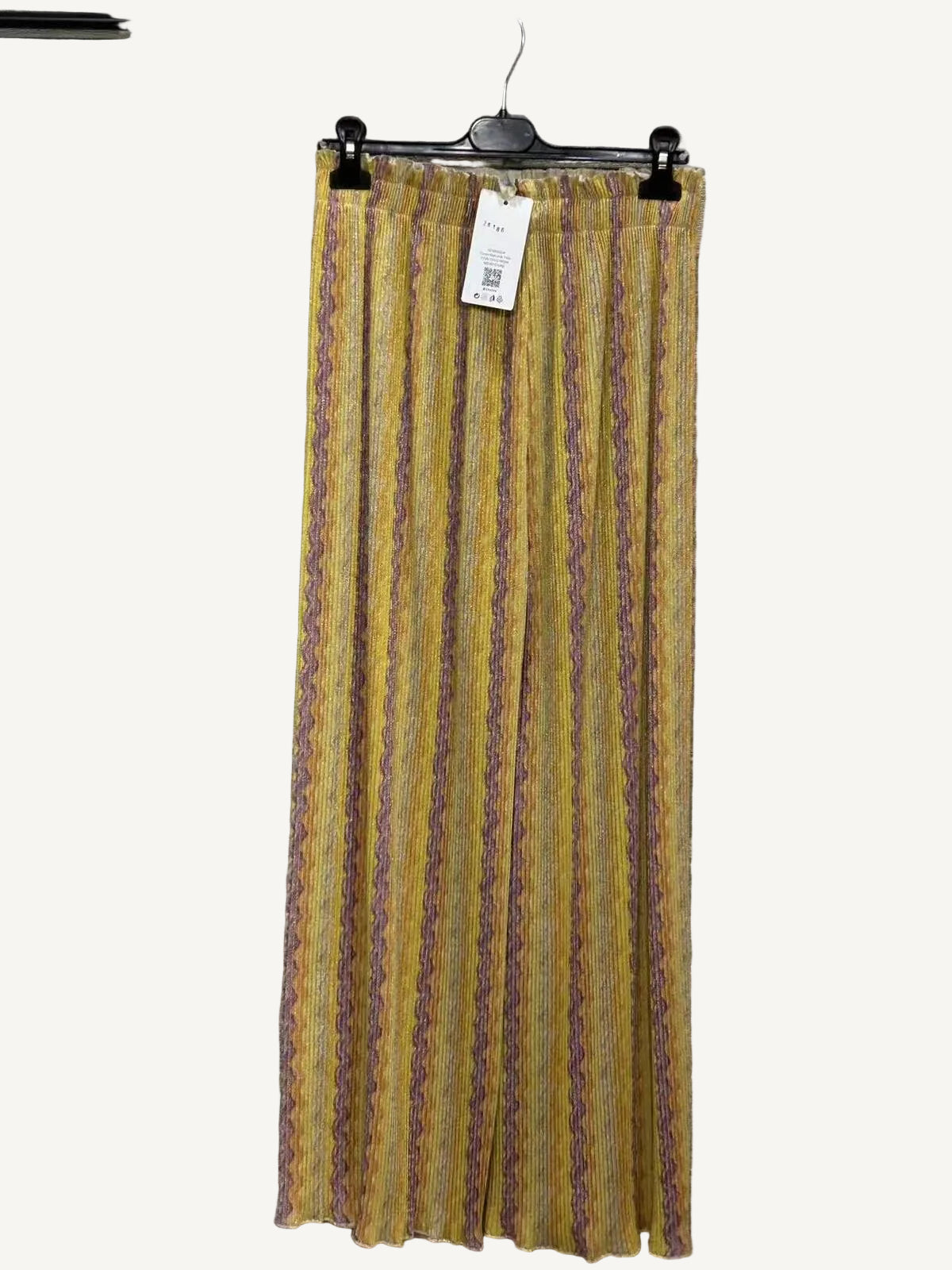 Yellow printed wide leg trousers