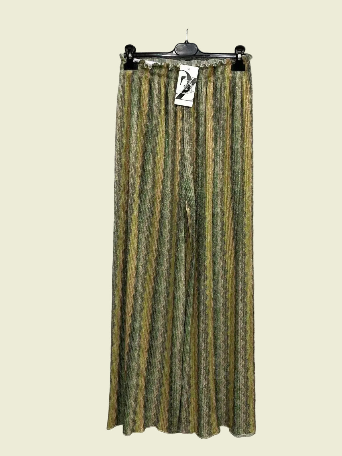 khaki wide leg trousers
